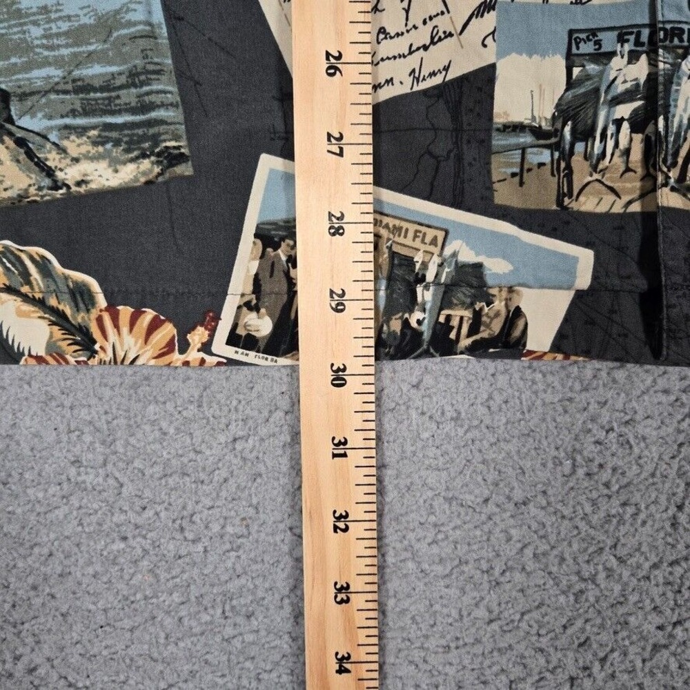 AFTCO Shirt Mens Large Miami Fish Postcards Beach Surf Casual Made in USA Logo - Picture 8 of 12